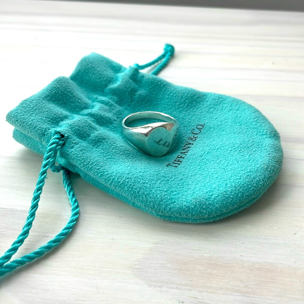 Tiffany & Co Sterling Silver Blank Signet Ring